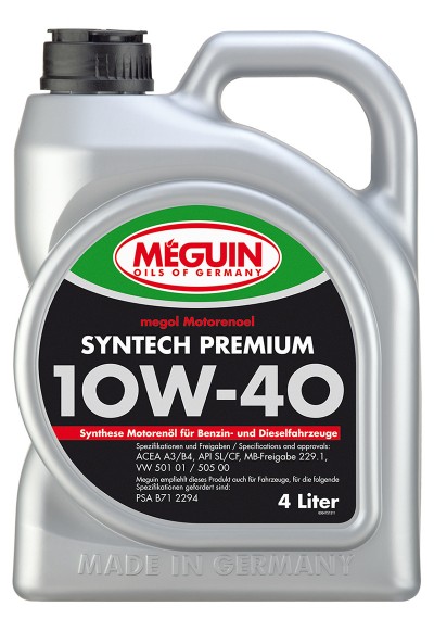 Meguin Syntech Premium 10W-40. 4л.