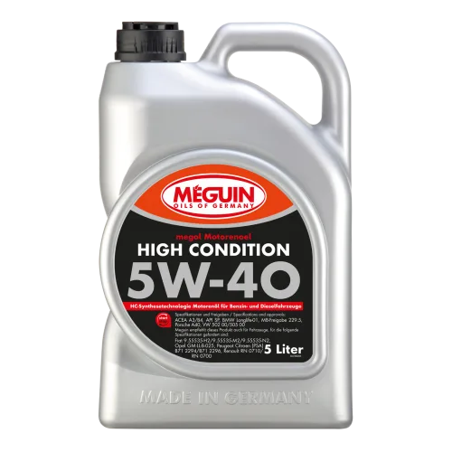 Моторное масло MEGUIN megol High Condition 5W-40, 5 л
