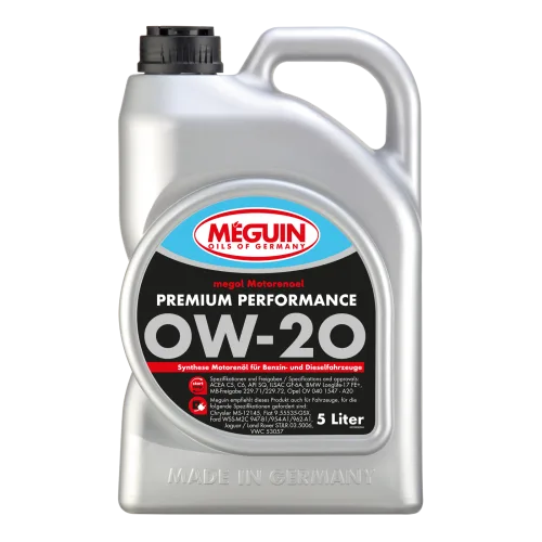 Моторна олива MEGUIN megol Premium Performance 0W-20, 5 л