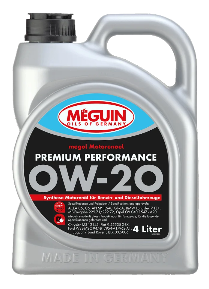 Моторна олива MEGUIN megol Premium Performance 0W-20, 4 л