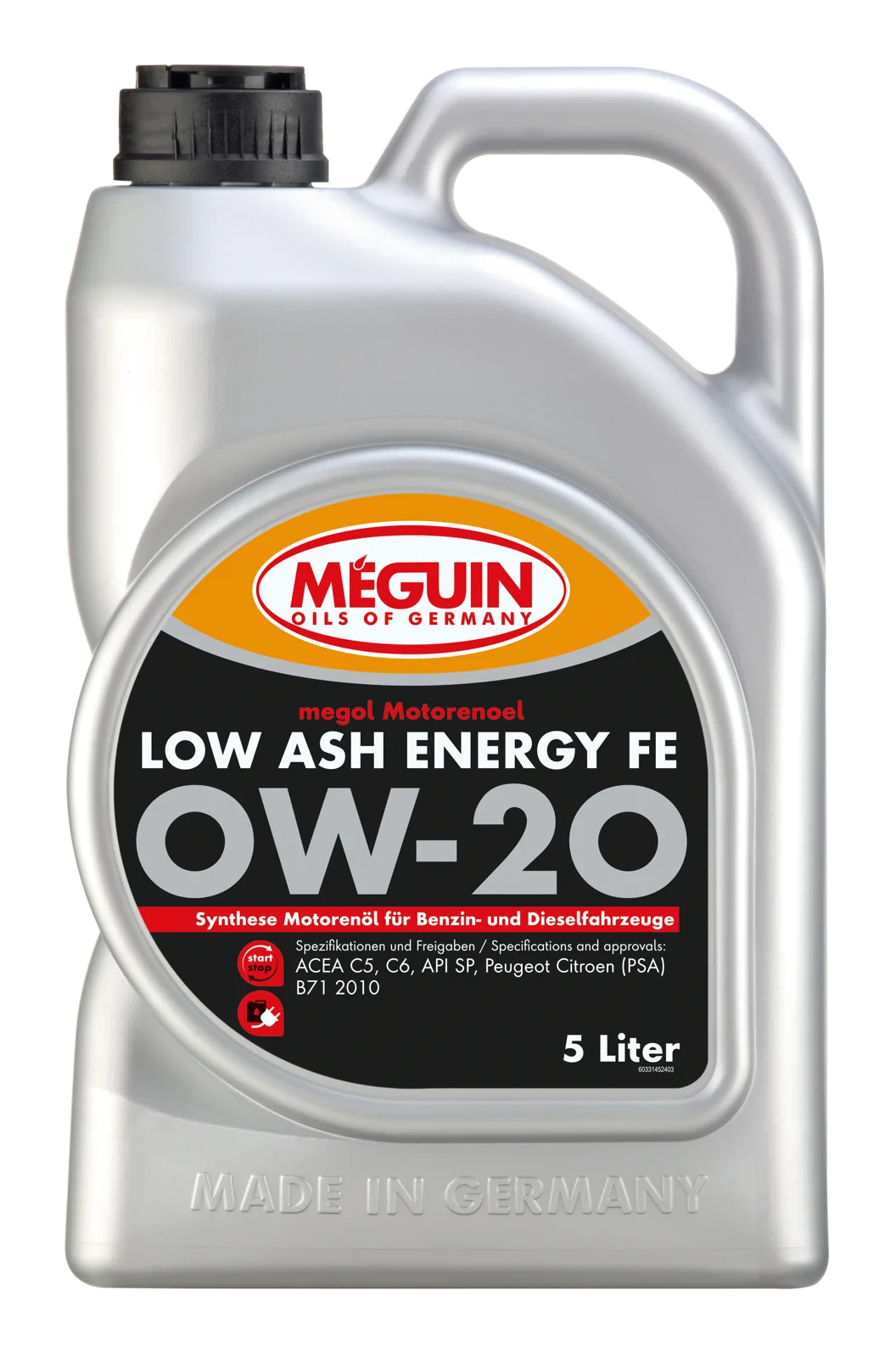Моторна олива MEGUIN megol Low Ash Energy FE 0W-20, 5 л