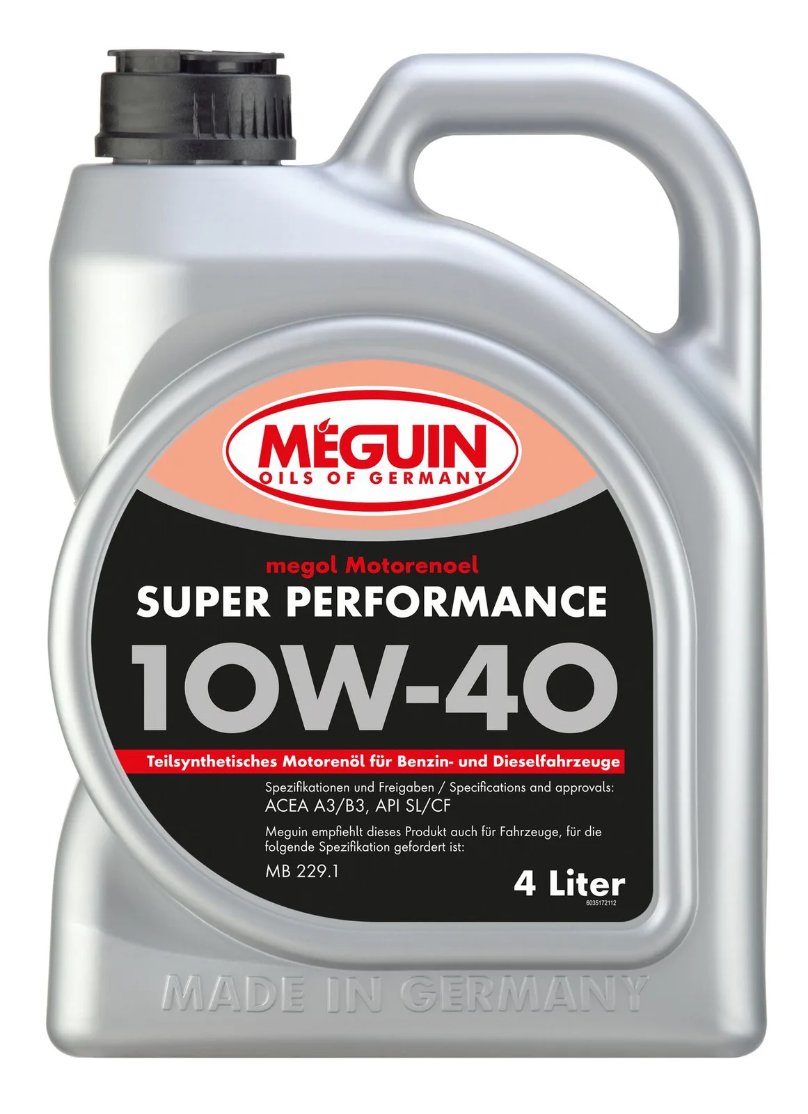 Моторна олива MEGUIN megol Super Performance 10W-40 (teilsynth.), 4 л