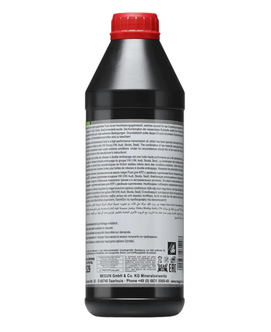 Трансмісійна олива MEGUIN megol Doppelkupplungsgetriebe Fluid, 1 л, зворотний бік