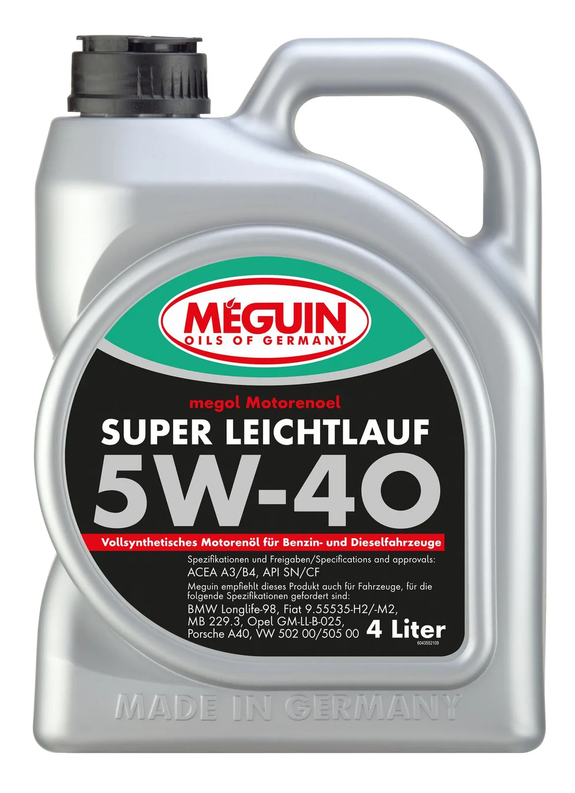 Моторна олива MEGUIN megol Super Leichtlauf 5W-40 (vollsynth.), 4 л