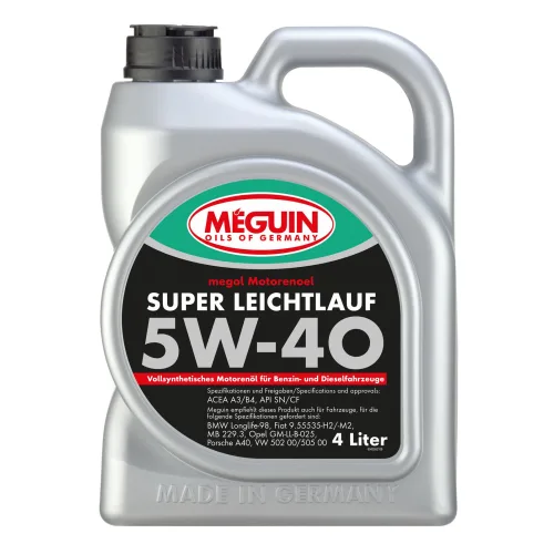 Моторна олива MEGUIN megol Super Leichtlauf 5W-40 (vollsynth.), 4 л