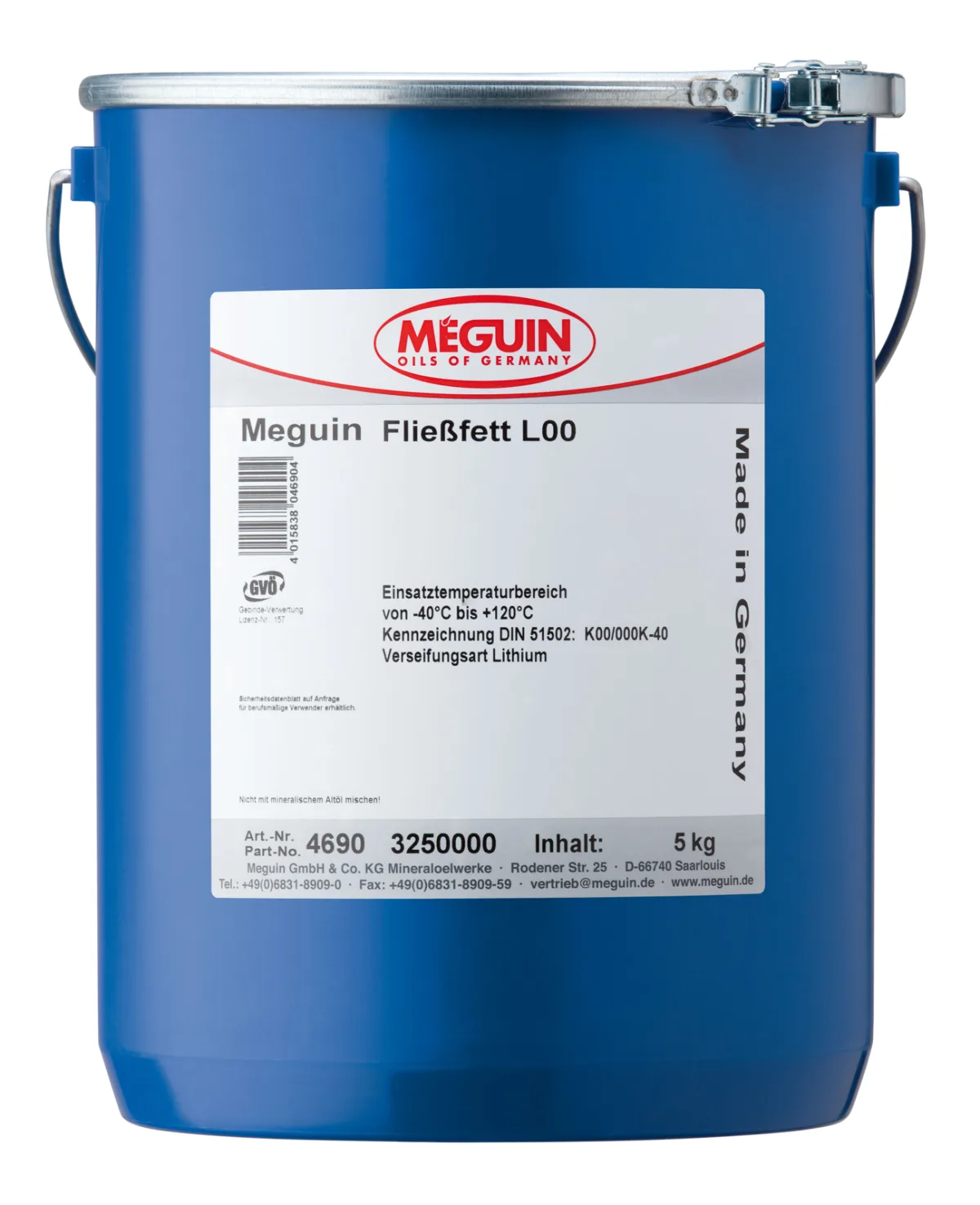 Мастило MEGUIN Fließfett L00, 5 кг