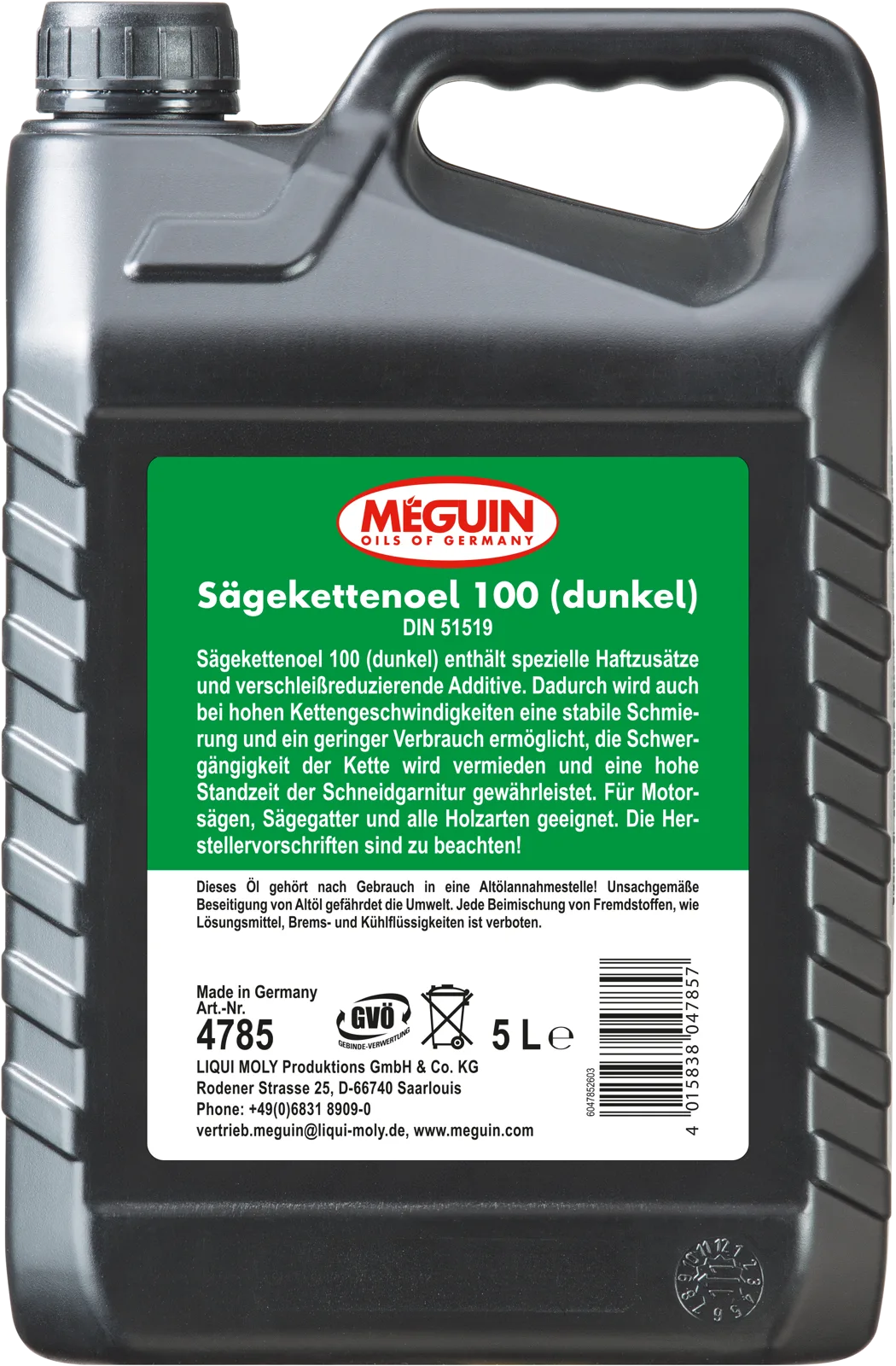 Олива для ланцюгів пил MEGUIN Sägekettenoel 100 (dunkel), 5 л