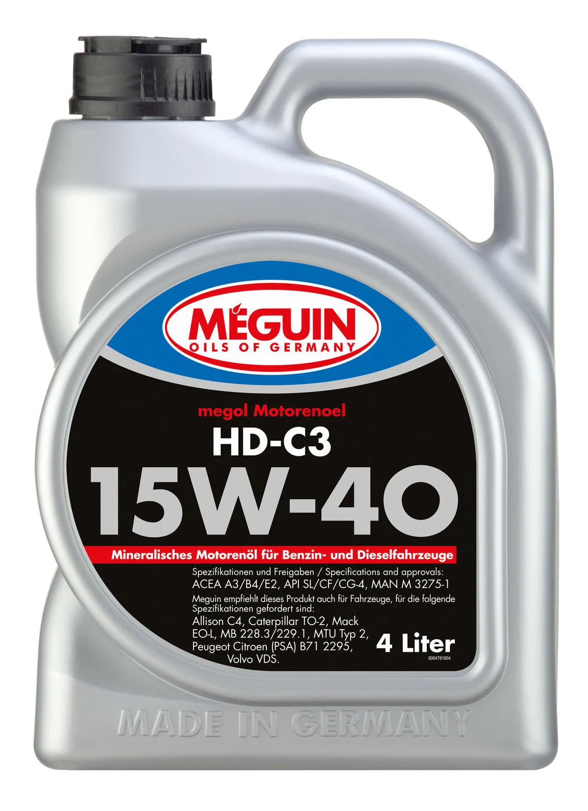 Моторна олива MEGUIN megol HD-C3 15W-40, 4 л