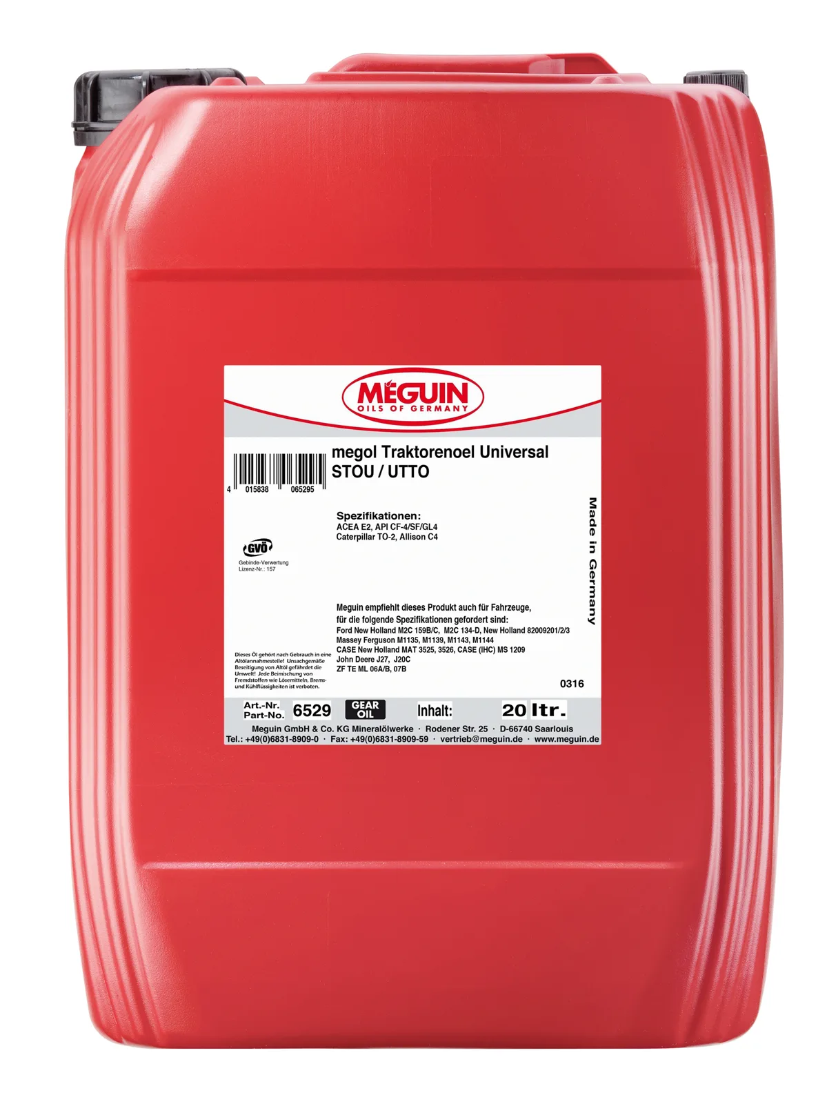 Тракторна олива MEGUIN megol Traktorenoel Universal STOU / UTTO, 20 л
