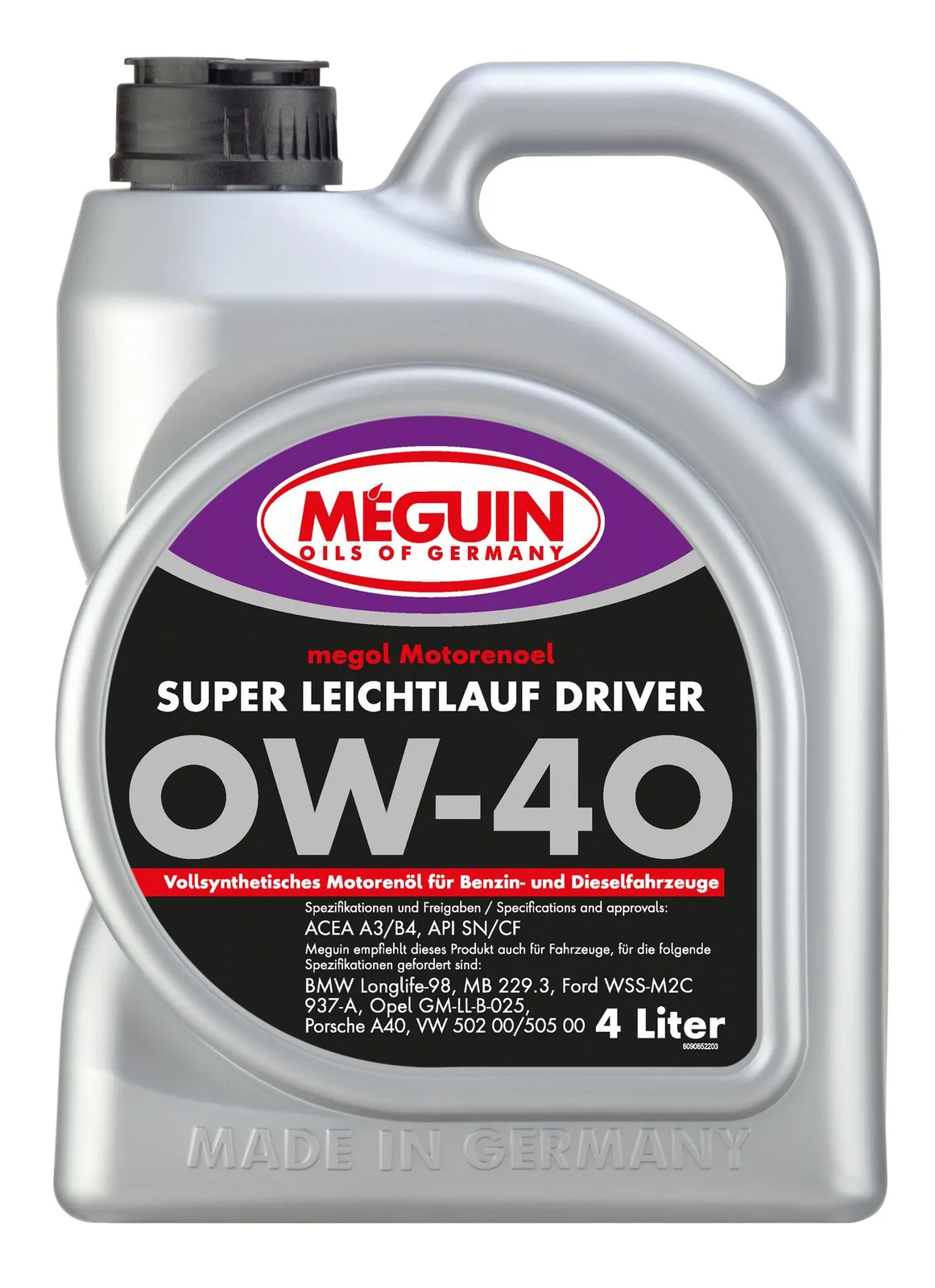 Моторна олива MEGUIN megol Super Leichtlauf DRIVER 0W-40, 4 л