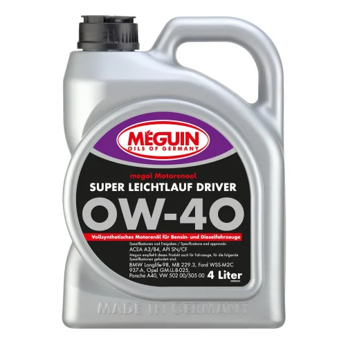 Моторна олива MEGUIN megol Super Leichtlauf DRIVER 0W-40, 4 л